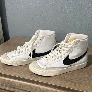 Nike White and Black High-Top Sneakers